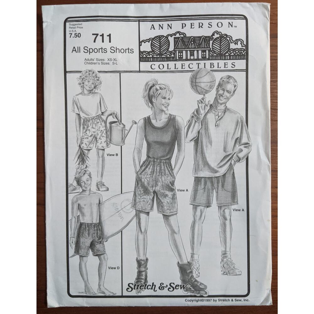 UNCUT Ann Person Pattern 711 All Sports Shorts